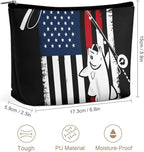 Fashion Zipper Cosmetic Case, Portable Makeup Case, Personality Toiletry Bag, Travel Cosmetic Toiletry Bag Bass Fish Fishing Lure American Flag