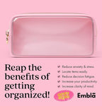 Clear Makeup Bag Zipper Pouch, Transparent Cosmetic Case Organizer, TSA Approved Travel Toiletry Case, Travel Accessories Essentials Makeup Tote for Women, Small Cute Make up Bag for Purse - Flamingo