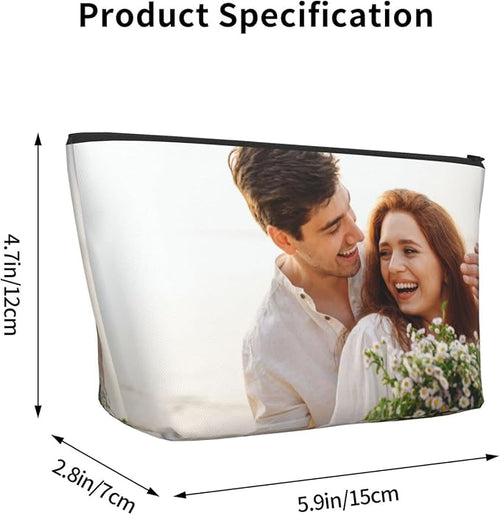 Adaptor Custom Personalized Toiletry Bag Case for Travel Beach, Design Your Picture Image Logo Photo Makeup Cosmetic Storage Bag Portable Make Up Pouch for Women Men
