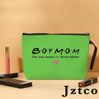 Jztco Boy Mama Makeup Bag, Baby Shower Gifts for Mom First Time, Christmas Birthday Unique Cosmetic Bag Funny Mothers Day, New Mom Gifts - Boy Mama The One Where I'm Outnumbered, Green-2