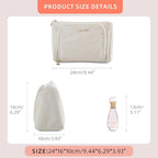 Cosmetic Bag Travel Makeup Bag Large Capacity Small Travel Zipper Pouch Makeup Organizer Bag for Women (White-2 Pack)