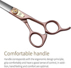 Fenice Peak 7'' Dog Straight Scissors for Grooming 440C Stainless Steel Rose Gold Professional Pet Trimming Scissors Sharp Blades Cutting for Dogs and Cats Shears