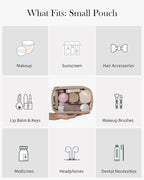 Pocmimut Makeup Bag,Small Makeup Pouch Clear Travel Cosmetic Bag Car Accessories Storage for Women,Travel Essentials Organizers,Apricot