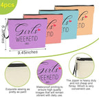 4Pcs Weekend Bags for Women - Girls Trip Gifts & Favors - Makeup Bag, Weekender Bags with Zipper Pouch for Wedding, Birthday, Bachelorette Party