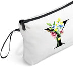 SEAMOON Women Birthday Unique Initial Funny Gifts for Teenage Girl Sister Friends Bridesmaid Personalized Travel Make up Cosmetic Bag with Mirror Valentines Mothers Day Christmas Graduation Y