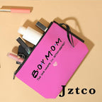 Jztco Boy Mama Makeup Bag, Baby Shower Gifts for Mom First Time, Christmas Birthday Unique Cosmetic Bag Funny Mothers Day, New Mom Gifts - Boy Mama The One Where I'm Outnumbered, Pink