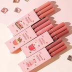 3Pcs Nude Matte Lipstick Set, Ice Cream Velvet Smooth Matte Lip Gloss, 24 Hour Natural Long Lasting & Nourishing Lip Glaze Non-stick Cup for Women Makeup (Set A)