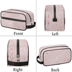 Modern Rose Gold Music Note Travel Toiletry Bag for Women Men Lightweight Cosmetic Makeup Bag Organizer Waterproof Shaving Bag Dopp Kit with Large Capacity for Toiletries and Shaving Accessories