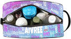 Personalized Name Toiletry Bag, Large Travel Cosmetic Bag Portable Makeup Organizer Bag for Women Bathroom Shower Essentials, Gradient Purple Blue Glittering