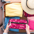 Pink Camo Camouflage Pattern Travel Toiletry Bag for Women Men Lightweight Cosmetic Makeup Bag Organizer Waterproof Shaving Bag Dopp Kit with Large Capacity for Toiletries and Shaving Accessories
