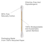 Bamboo Cotton Swabs - 2000 Count - FSC Certified and PETA Approved, Eco Friendly Double Tips, Plastic Free Ear Sticks, All Natural 100% Biodegradable Organic Cotton Buds by Isshah