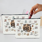 2 Pcs Inspirational Christian Gifts for Women: Bible Verse Scripture Makeup Bag Cosmetic Bag for Girl Daughter Bestie Friendship Gifts - Thanksgiving, Christmas, Graduation, Birthday