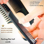 VIVEDGE| Carbon Comb Set for Curly Hair| Anti Static Frizz-free Detangling Wide Tooth Parting Combs with Premium Hair Acccessories for Styling | Gift set for loved ones(Pink-Light Yellow)