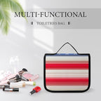 Travel Toiletry Bag Red Blue White American Flag, Portable Makeup Bag with Hanging Hook, Large Capacity Door Room Essentials Travel Organizer for Women Men