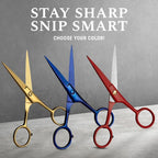 Ontaki Brass Grooming Kit - 5 in, Golden Brass - Beard Trimming Scissors, Mustache Comb & Beard Comb, Carrying Pouch