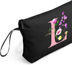 SEAMOON Women Birthday Unique Initial Funny Gifts for Teenage Girl Sister Friends Bridesmaid Personalized Travel Make up Cosmetic Bag with Mirror Valentines Mothers Day Christmas Graduation L