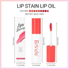 Erinde Lips Staining Lip Oil, Glossy Lip Stain, Long-Lasting Lightweight Lip Staining Oil, Moisturizing Plumping Hydrating Glossy Lip Tint, Vegan & Cruelty-Free, 07
