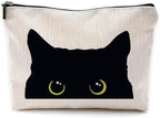 Cat Makeup Bag, Black Cat Kitty Kitten Cosmetic Bags for Women, Cat Owners Gifts, Black Cats Small Makeup Cosmetic Bag for Purse