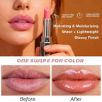 Kaely 2Pcs Honey Lipstick Tinted Lip Balm, Hydrating Shine Lipstick for Women Dry Lips, Moisturizing Nourishing Glossy Lip Gloss Stain Makeup, Sheer Lightweight, Vegan, 03 Honey+04 Nude
