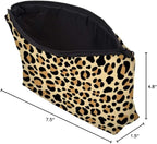 Cute Travel Makeup Bag Cosmetic Bag Small Pouch Gift for Women (Small Leopard)