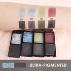 Blue Black Two Color Matte Shimmer Glitter Eyeshadow,Bright Eye Shadow Powder,Professional Long-Lasting Waterproof Makeup Palette,Blendable,Easy-To-Apply and Compact for Travel
