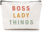 Boss Lady Gifts for Women Boss Gifts Makeup Bag Leadership Gifts Thank You Gifts Cosmetic Bag Zipper Pouch Promotion Appreciation Gifts for Coworkers Supervisor Manager Christmas Birthday Gifts