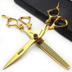 6/7/7.5/8/9-inch professional hair clipper set, stainless steel sharp hair clippers, hairdresser specific scissors (7 in-2pc-B)