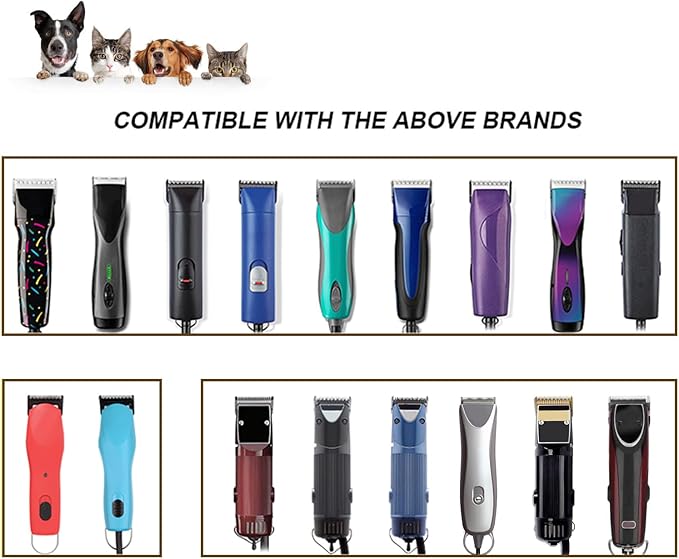 10 Pcs Detachable Pet Dog Grooming Clipper Ceramic Blade Sets,Compatible with Andis Size 40 1/100"(0.25mm),Compatible with andis/Oster A5,Wahl KM10 Series Clippers