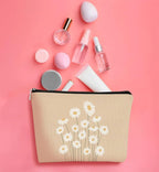 Daisy Makeup bag for Women Gift Pink Cosmetic Bag Zipper Travel Toiletry Bag Best Gift Idea for Teen Girls Women,Birthday Christmas Gifts for Teen Girls Sister