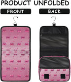 Travel Toiletry Bag for Women & Men Pink Beautiful Flower Hanging Cosmetic Organizer Portable Waterproof Makeup Case Make Up Bag with Compartments Travel Essentials for Bathroom Shower