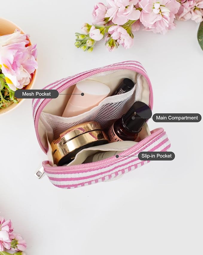 LETGO Personalized Makeup Bag for Women - Monogram Cosmetic Bag Travel Toiletry Bag Brush Holder Birthday Gifts for Women Her Wedding Bridesmaid Friend Sister Teacher Wife Grandma