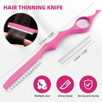 Professional Hair Cutting Scissors Sets Stainless Steel Barber Hairdressing Scissors Multifunctional Salon Thinning Scissors Straight Shears Tools for Men Women Home Use (Pink)