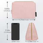Aosbos Small Makeup Bag Travel Size Cosmetic Bags for Women Small Zipper Pouch with Inner Compartments | Idea for Purse Organizer (Pink)