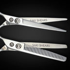 Left Handed Set of Hair Cutting Shears - Saki Kotaro - Made from Japanese 440C Steel - 6 Inch Set Includes Left Hair Scissors, Left Thinning Shears, Razor and Leather Shears Case