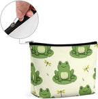 Women's Makeup Case, Large Zipper Cosmetic Case, Toiletry Bag, Travel Cosmetic Toiletry Bag Cute Frog Animal Green Frogs