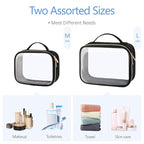 PACKISM Clear Makeup Bag - TSA Approved Toiletry Bag with Handle Large Opening, Clear Toiletry Bags for Traveling Travel Essentials, Travel Bags for Toiletries, Black