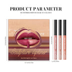 Matte Lip Liner Pencil Set, 12 Colors, Waterproof, Smudge-Proof, Long-Lasting, Semi-Glossy Finish for Defining, Contouring (4#, 3Count (Pack of 1))