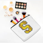 Softball Gifts Initial Monogrammed Cosmetic Bag, Makeup Bag, Travel Organizer, Zipper Pouch, Softball Accessories for Women, Girls, Coach, Friend, Graduation, Birthday Gifts