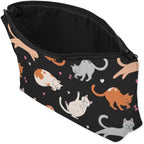 Cute Travel Makeup Bag Cosmetic Bag Small Pouch Gift for Women (Cat Black)
