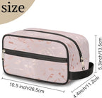 Modern Rose Gold Music Note Travel Toiletry Bag for Women Men Lightweight Cosmetic Makeup Bag Organizer Waterproof Shaving Bag Dopp Kit with Large Capacity for Toiletries and Shaving Accessories