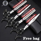 6/7/8/9-inch professional hair clipper set, stainless steel sharp hair clippers, hairdresser specific scissor(7 inches, 4 pieces)