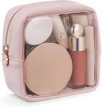 Pocmimut Makeup Bag,Mini Makeup Bag Cute Pouch Purse Organizer Travel Essentials,Clear Makeup Pouch for Car Accessories for Women,Pink