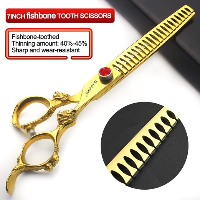 Hairdressing Scissors 6/7/8/9 Professional and Efficient Scissors (7-Inch 2-Piece Set-A)
