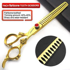 6/7/8/9 Inch Professional Slim Japanese Hairdressing Scissors Set for Men or Women (7 Inches, 2 Pieces-E)