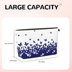 Womens Leather Makeup Bag Cosmetic Bag Travel Toiletry Bags Make Up Bags for Women Adult (Butterfly)