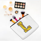 Monogrammed Cosmetic Bag - Initial Makeup Bag with Letter L Zipper Pouch - Softball Accessories for Girls & Women - Graduation & Birthday Gifts