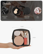Pomimut Clear Makeup Bag,Mini Makeup Pouch Organizer Fit Carry-on Travel Essentials,TSA Approved Toiletry Bag Clear Cosmetic Bags for Women Men,Black