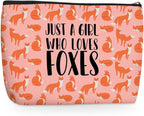 Cute Fox Print Makeup Bag Fox Gifts Cosmetic Travel Bag Foxes Accessories Decor Stuff for Animal Foxes Lovers Women Girls Sister Best Friend Grandma Funny Skincare Bags for Christmas Birthday