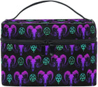 Makeup Bags, Goth Skull Makeup Organizer Bags Toiletry Bag Box Travel Cosmetic Bag Make Up Train Case for Women Teen Girl Ladies