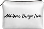 COEQINE Custom Leather Cosmetic Bag for Women 5x7 Inch Travel Makeup Bags Organizer Easy To Clean Cosmetic Pouch for Party Travel Case Gifts for Her Sister
